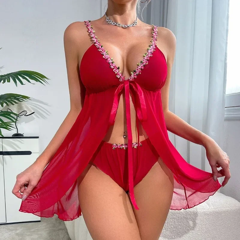 플러스 사이즈, 섹시한 앞트임 V넥, 시스루 메쉬 소재 - Babydoll Chemise Night 리뷰 및 가격