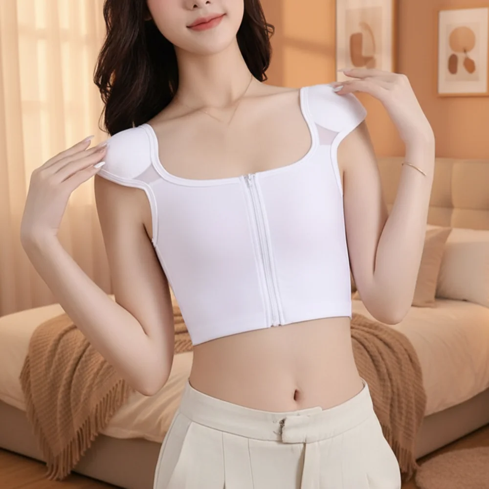 메쉬 소재의 플랫 브레스트 바인더, 단색, 충격 방지  - Shapewear Bodysuit Firm 리뷰 및 가격